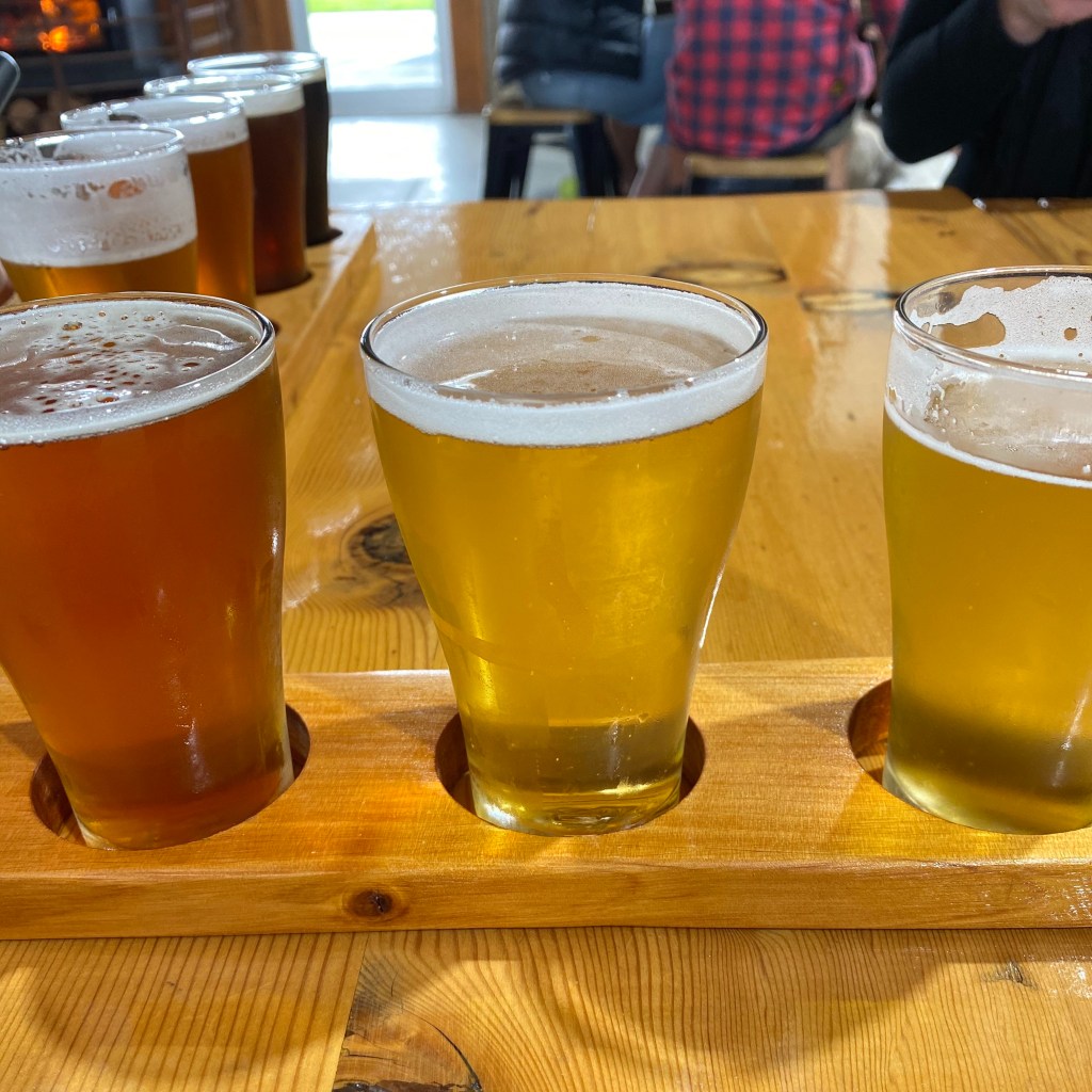 picture of tasting paddle of craft beer at Watsacowie Brewing Company